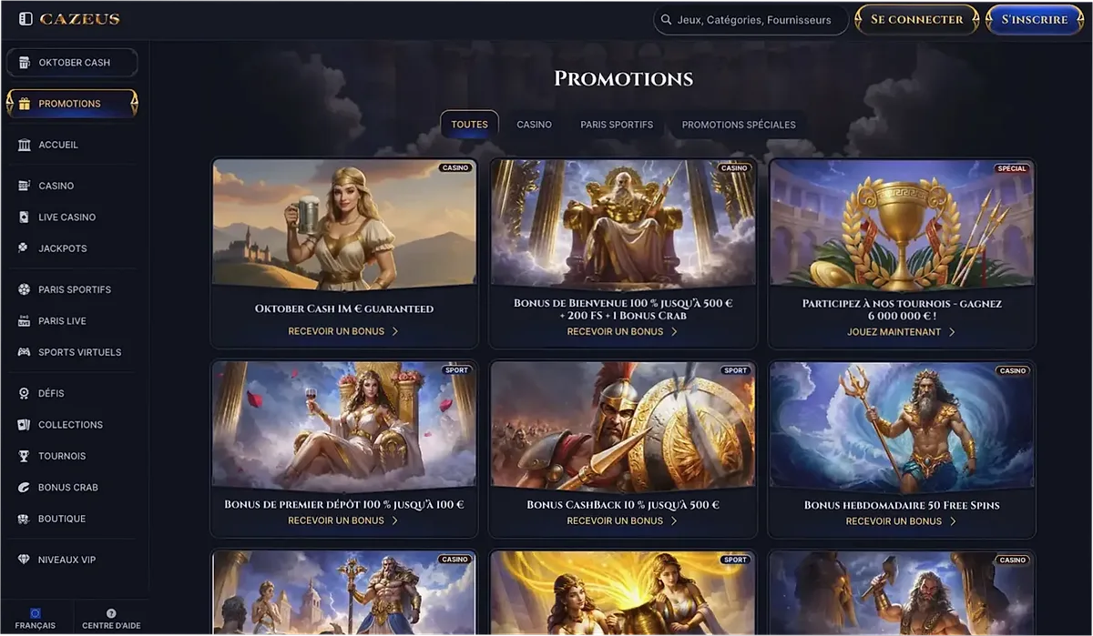 Apuestas deportivas en Cazeus Casino